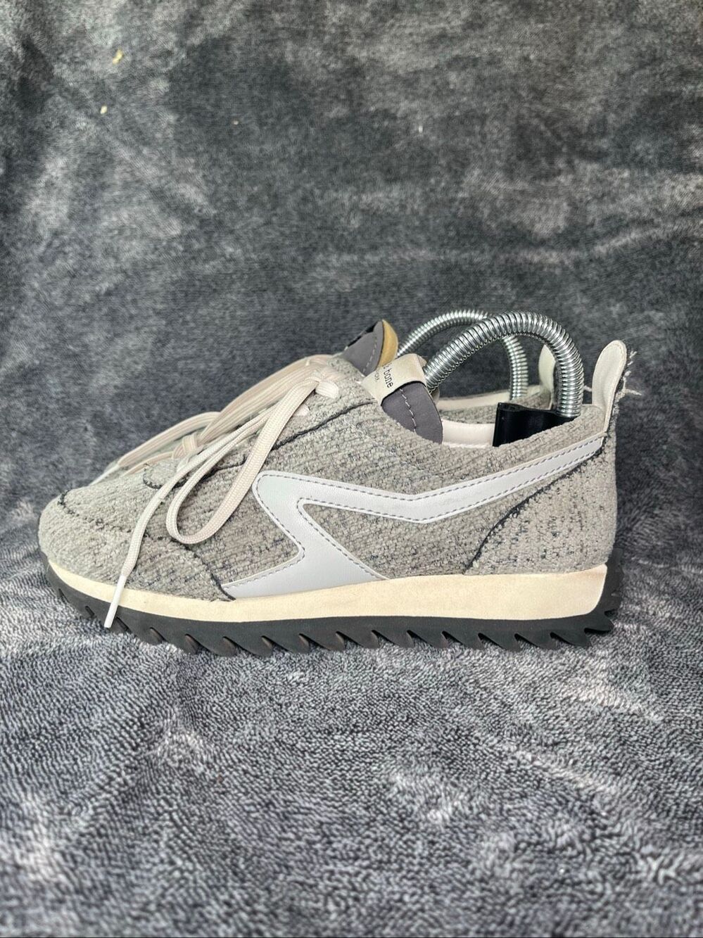 Rag & bone Retro Runner Boucle Grey Low Top Sneakers Womens Size 35 / US 5